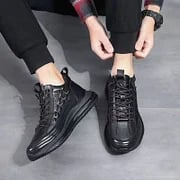 Herren Leder-Schnürsneaker mit robuster Sohle und individuellem Schnürverschluss