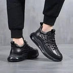 Herren Leder-Schnürsneaker mit robuster Sohle und individuellem Schnürverschluss