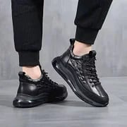 Herren Leder-Schnürsneaker mit robuster Sohle und individuellem Schnürverschluss