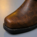 Herren Lederstiefel mit Schnalle, halbhohem Schaft und robuster Sohle