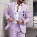 Herren Leinenanzug Slim Fit für den Sommer – Eleganter Hochzeitsanzug für besondere Anlässe