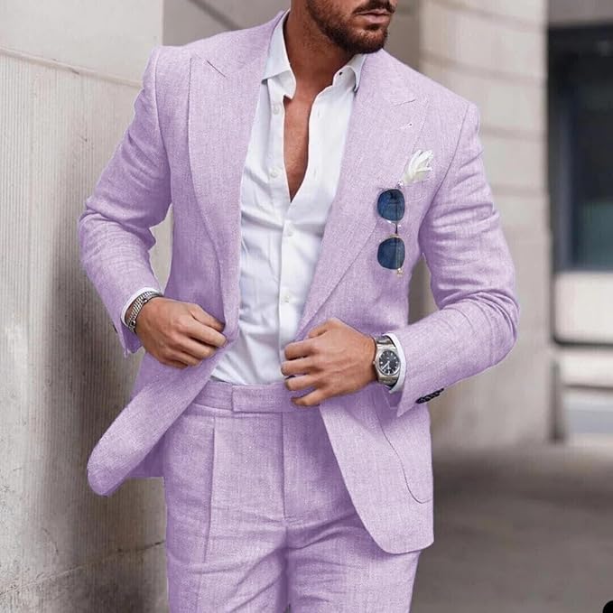 Herren Leinenanzug Slim Fit für den Sommer – Eleganter Hochzeitsanzug für besondere Anlässe