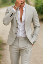 Herren Leinenanzug Zweiteiler – Leichter Anzug für Hochzeiten, Sommer- & Business-Anlässe