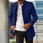 Herren Winter Wollmantel kurz mit Stehkragen – eleganter Kurzmantel Slim Fit