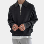 Herren Pullover mit Halbzip und Umlegekragen