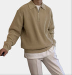Herren Pullover mit Halbzip und Umlegekragen