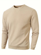 Herren Pullover mit Rundhalsausschnitt und quadratischer Struktur