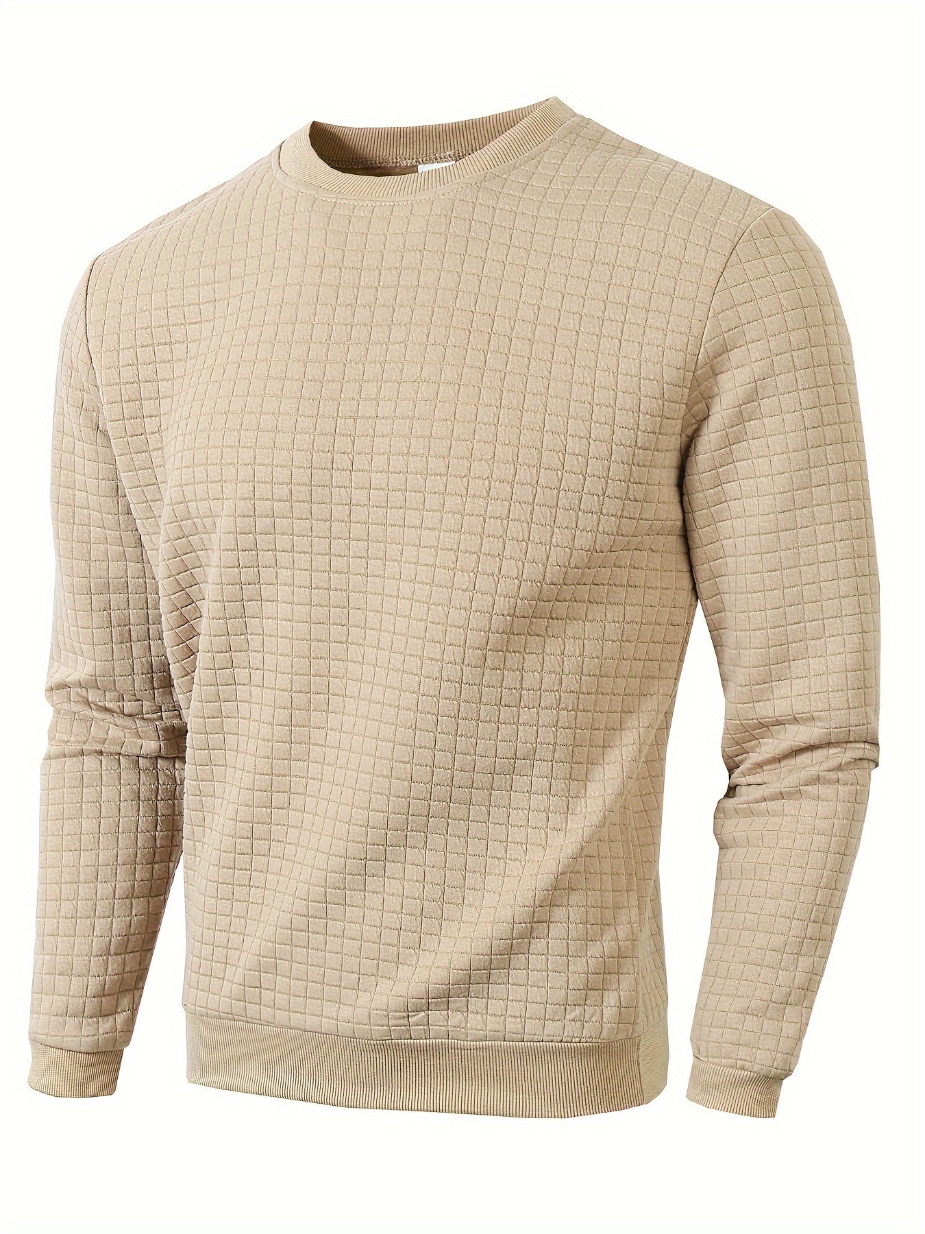 Herren Pullover mit Rundhalsausschnitt und quadratischer Struktur
