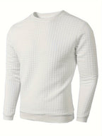 Herren Pullover mit Rundhalsausschnitt und quadratischer Struktur