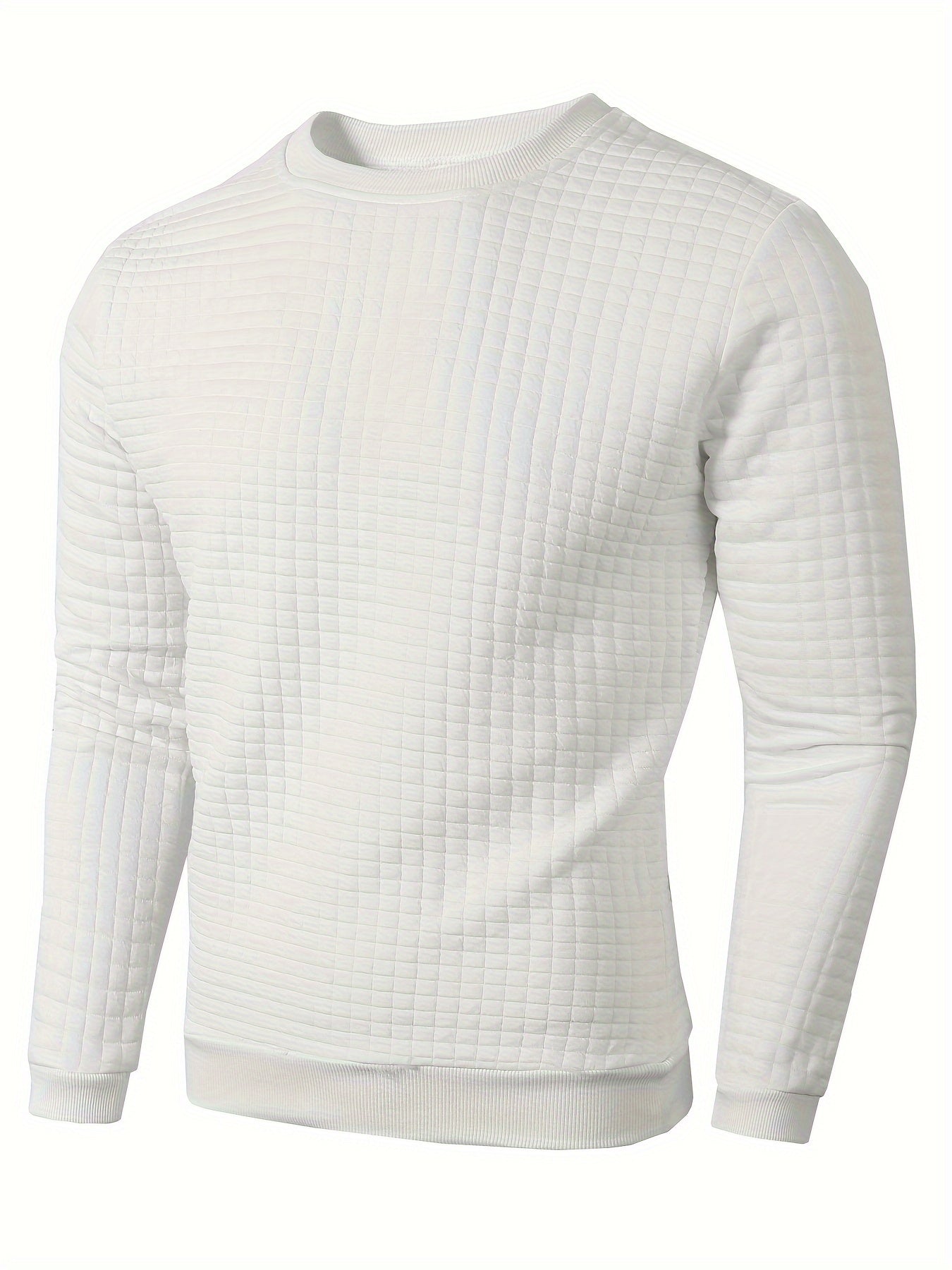 Herren Pullover mit Rundhalsausschnitt und quadratischer Struktur