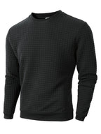 Herren Pullover mit Rundhalsausschnitt und quadratischer Struktur