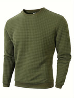 Herren Pullover mit Rundhalsausschnitt und quadratischer Struktur