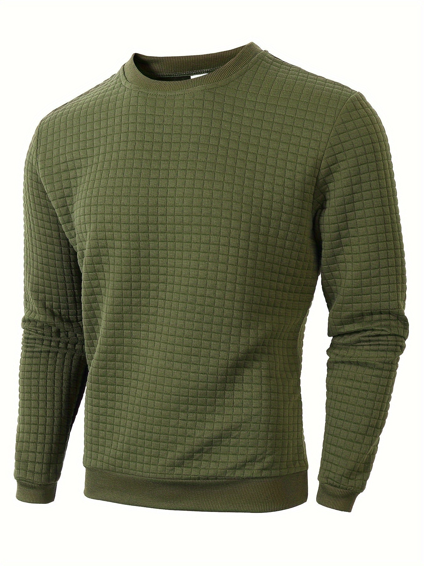 Herren Pullover mit Rundhalsausschnitt und quadratischer Struktur
