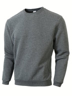 Herren Pullover mit Rundhalsausschnitt und quadratischer Struktur