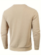 Herren Pullover mit Rundhalsausschnitt und quadratischer Struktur