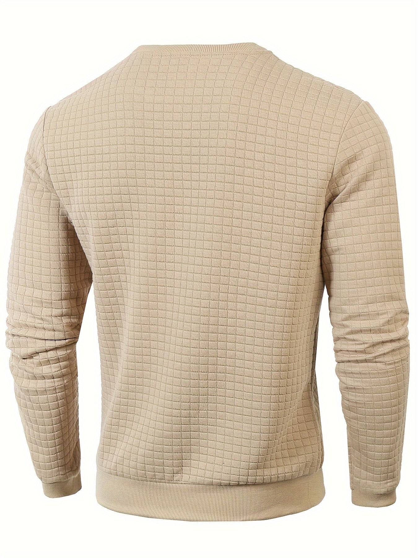 Herren Pullover mit Rundhalsausschnitt und quadratischer Struktur
