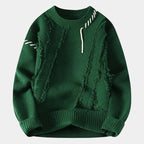 Herren Pullover mit Rundhalsausschnitt und strukturierten Details
