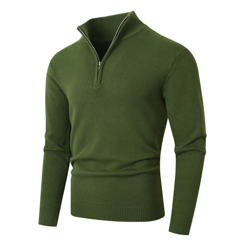 Herren Pullover mit Stehkragen und Halbzip