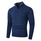 Herren Pullover mit Stehkragen und Halbzip