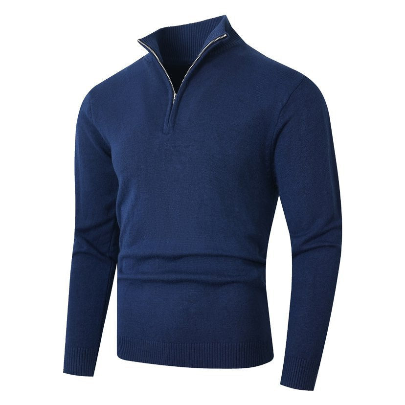 Herren Pullover mit Stehkragen und Halbzip