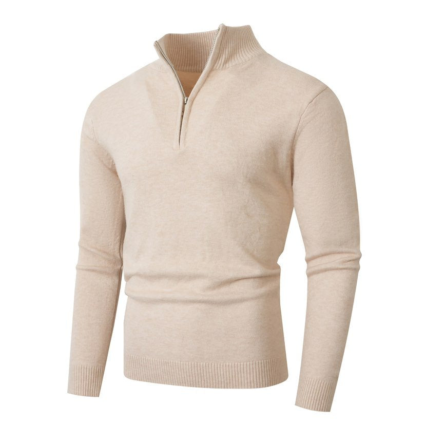 Herren Pullover mit Stehkragen und Halbzip