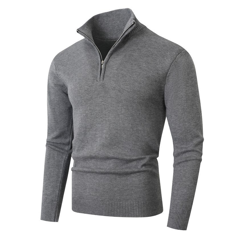 Herren Pullover mit Stehkragen und Halbzip