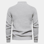 Herren Pullover mit Stehkragen und kurzem Reißverschluss
