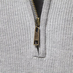 Herren Pullover mit Stehkragen und kurzem Reißverschluss