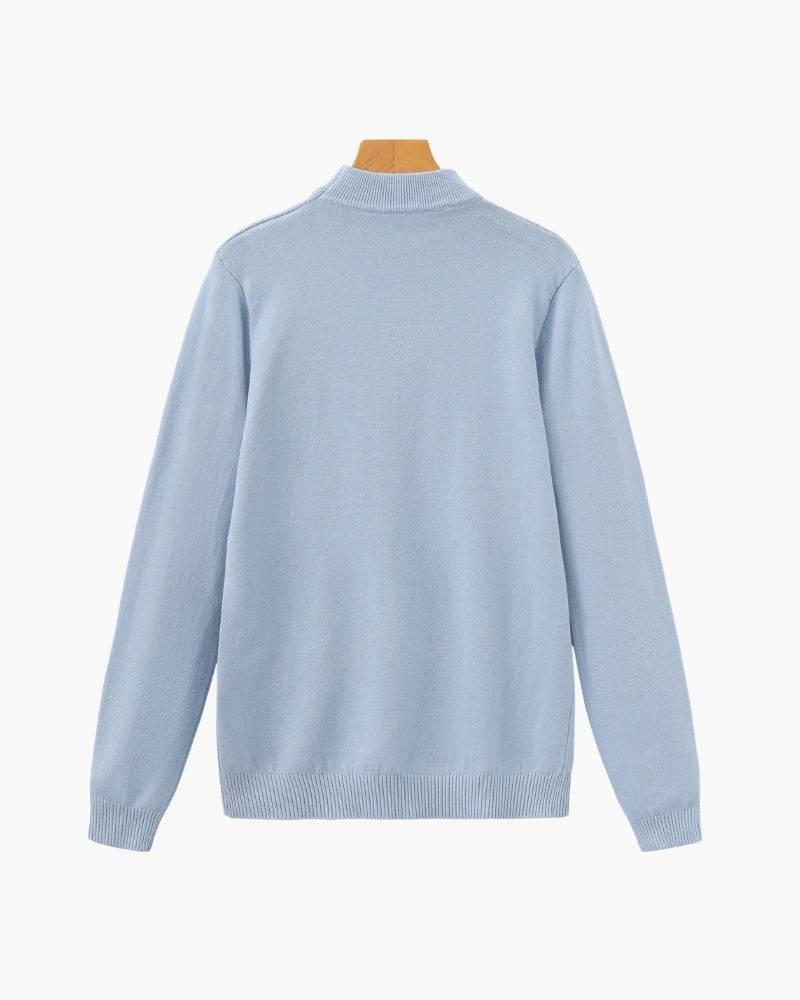 Herren Pullover mit langen Ärmeln und Stehkragen