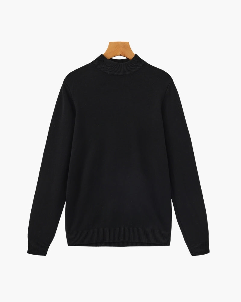 Herren Pullover mit langen Ärmeln und Stehkragen