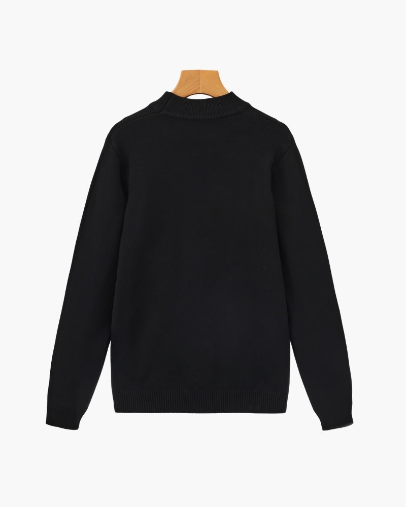 Herren Pullover mit langen Ärmeln und Stehkragen