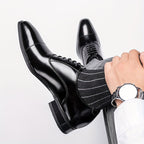 Herren Richelieu Schnürschuhe mit aufgesetzter Zehenkappe