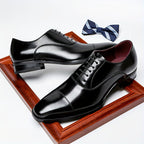 Herren Richelieu Schnürschuhe mit aufgesetzter Zehenkappe