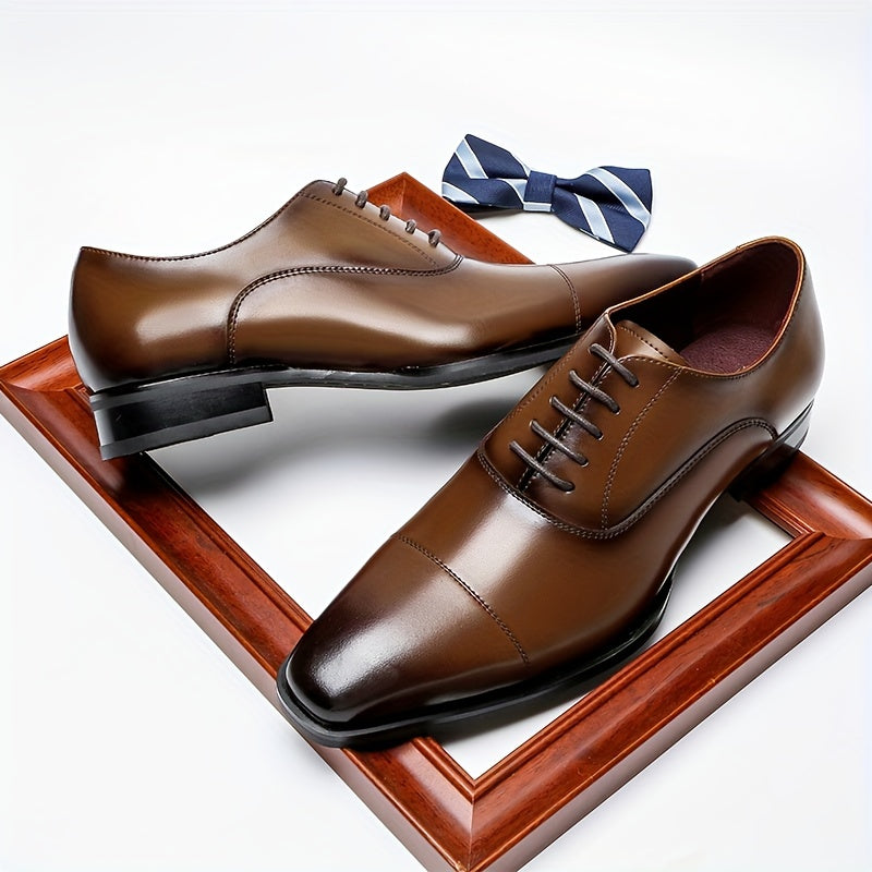 Herren Richelieu Schnürschuhe mit aufgesetzter Zehenkappe