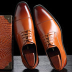 Herren Schnürschuhe mit glatter Oberfläche und gerader Zehenkappe