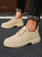 Herren Schnürschuhe mit matter Oberfläche und dicker Profilsohle
