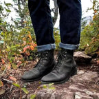 Herren Schnürstiefel aus PU-Leder mit robuster Gummisohle