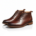 Herren Schnürstiefel mit hohem Schaft und rundem Zehenbereich