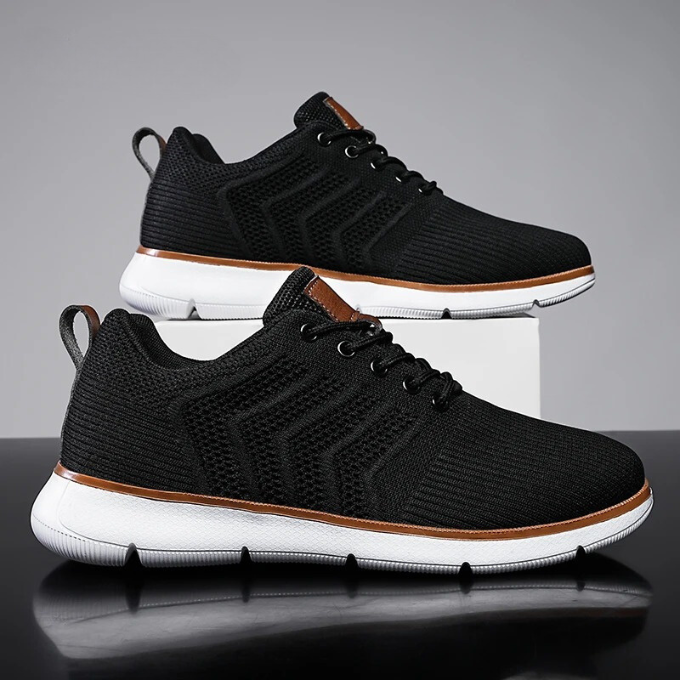 Herren Sneaker mit atmungsaktivem Mesh, dicker Sohle und Schnürverschluss