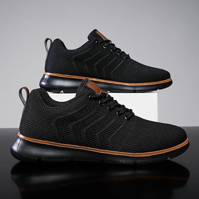 Herren Sneaker mit atmungsaktivem Mesh, dicker Sohle und Schnürverschluss