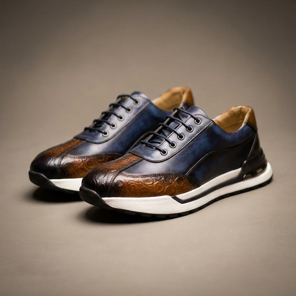 Herren Sneaker mit dicker Profilsohle und strukturierten Details