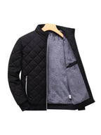 Herren Winter Steppjacke mit Rautensteppung und Teddyfutter – Stehkragen