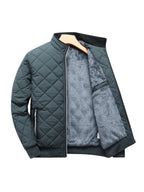 Herren Winter Steppjacke mit Rautensteppung und Teddyfutter – Stehkragen