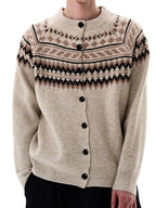 Herren Strick-Cardigan mit Rundhalsausschnitt und Knopfleiste