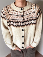 Herren Strick-Cardigan mit Rundhalsausschnitt und Knopfleiste