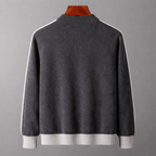 Herren Strickjacke mit Reißverschluss und hochgeschlossenem Rundhals