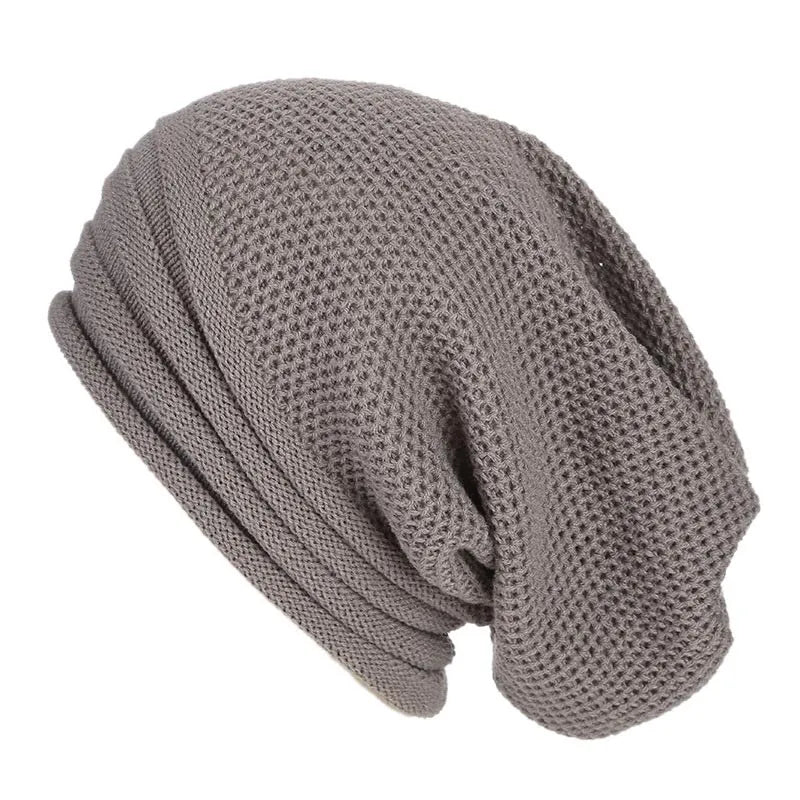 Herren Oversized Wollmütze – Lässige Beanie in Waffelstrick, Winter
