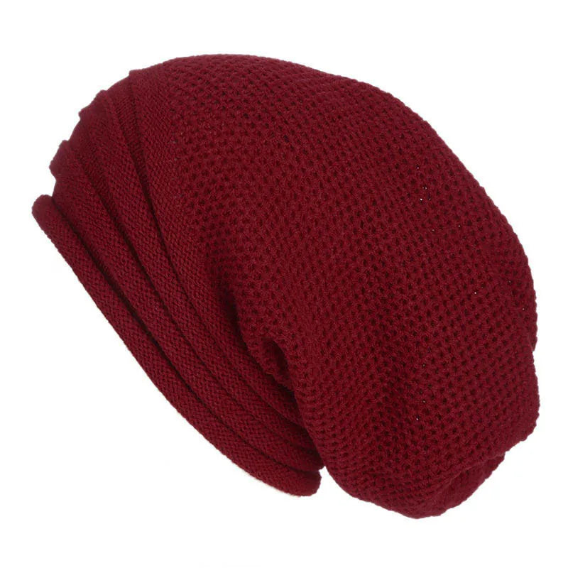 Herren Oversized Wollmütze – Lässige Beanie in Waffelstrick, Winter