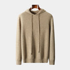 Herren Strickpullover mit Kapuze und Kordelzug