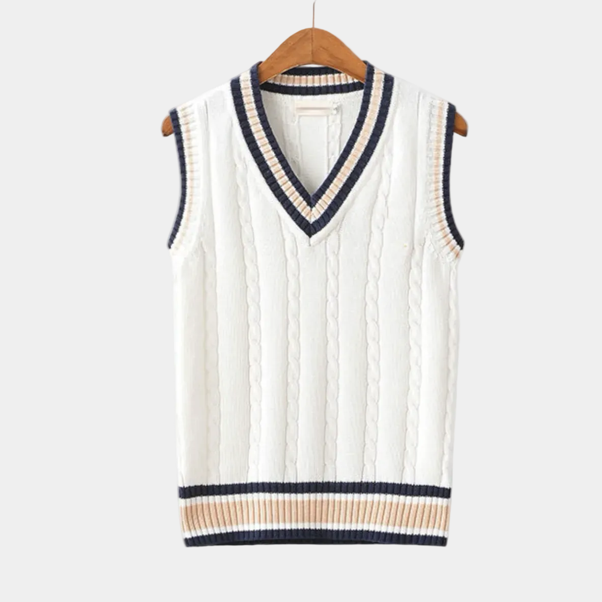 Herren Strickpullover ohne Ärmel mit V-Ausschnitt